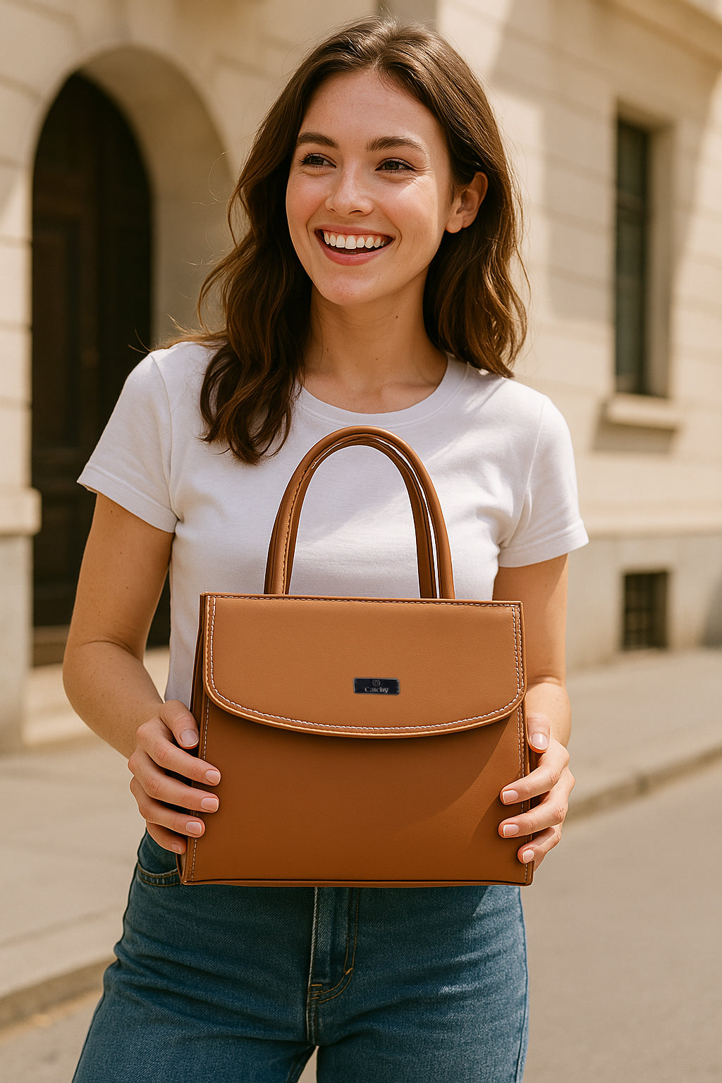 Catchy Everyday use Women Black, Brown and Tan Handbag