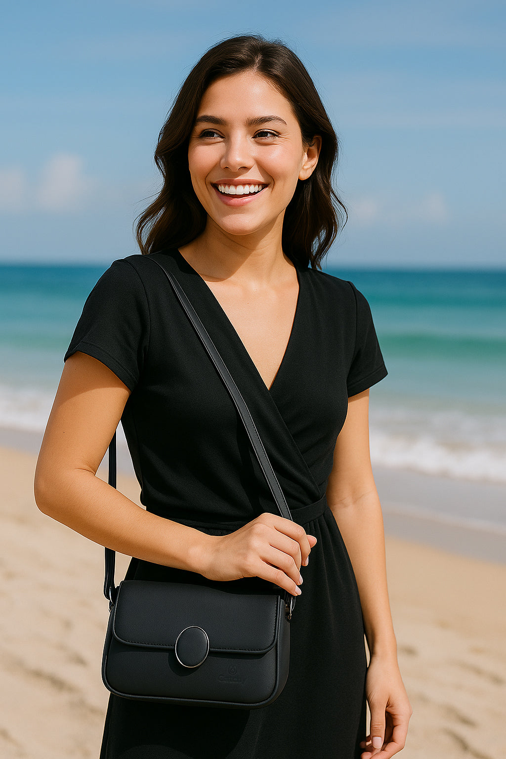 Catchy Everyday use Evening Tan, Brown and Black Sling Bag