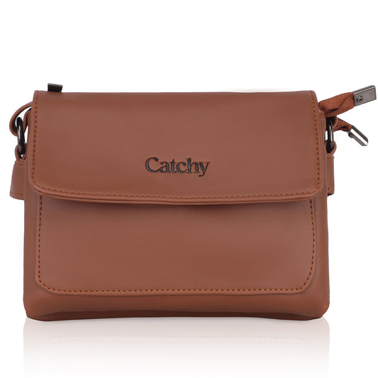 Catchy evening brown sling bag for chic nights.