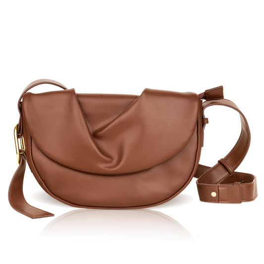Stylish Frill Design Sling Bag in beige, perfect for women seeking elegance.