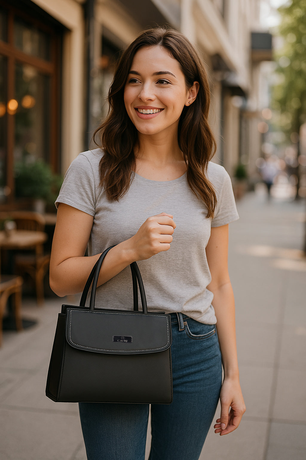 Catchy Everyday use Women Black, Brown and Tan Handbag