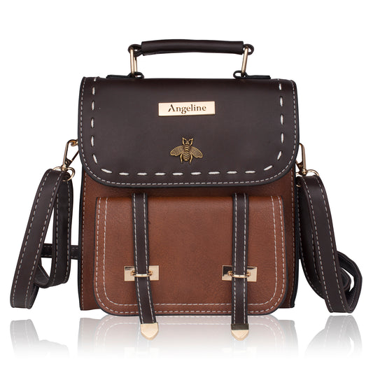 Stylish brown celebrity style travel backpack for women, perfect for carry-on.