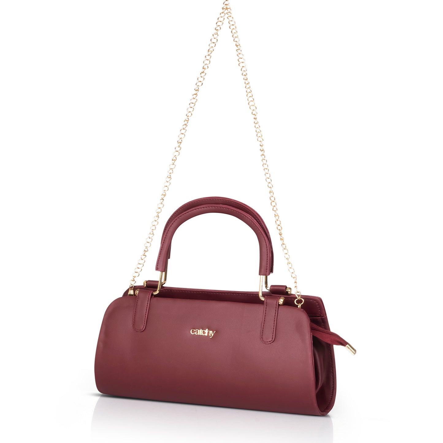 Blush Pink Elegant Slingbag with Gold Chain – Stylish Shoulder & Hand Carry Purse