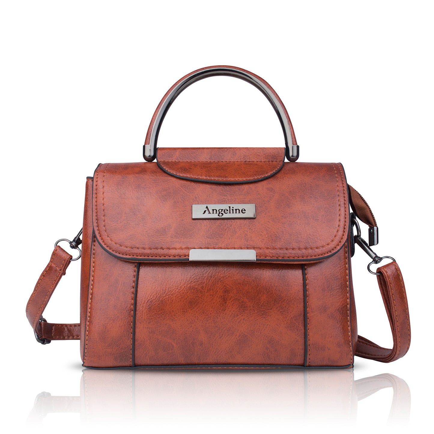 Elegant sling bag in soft brown leather for daily use.