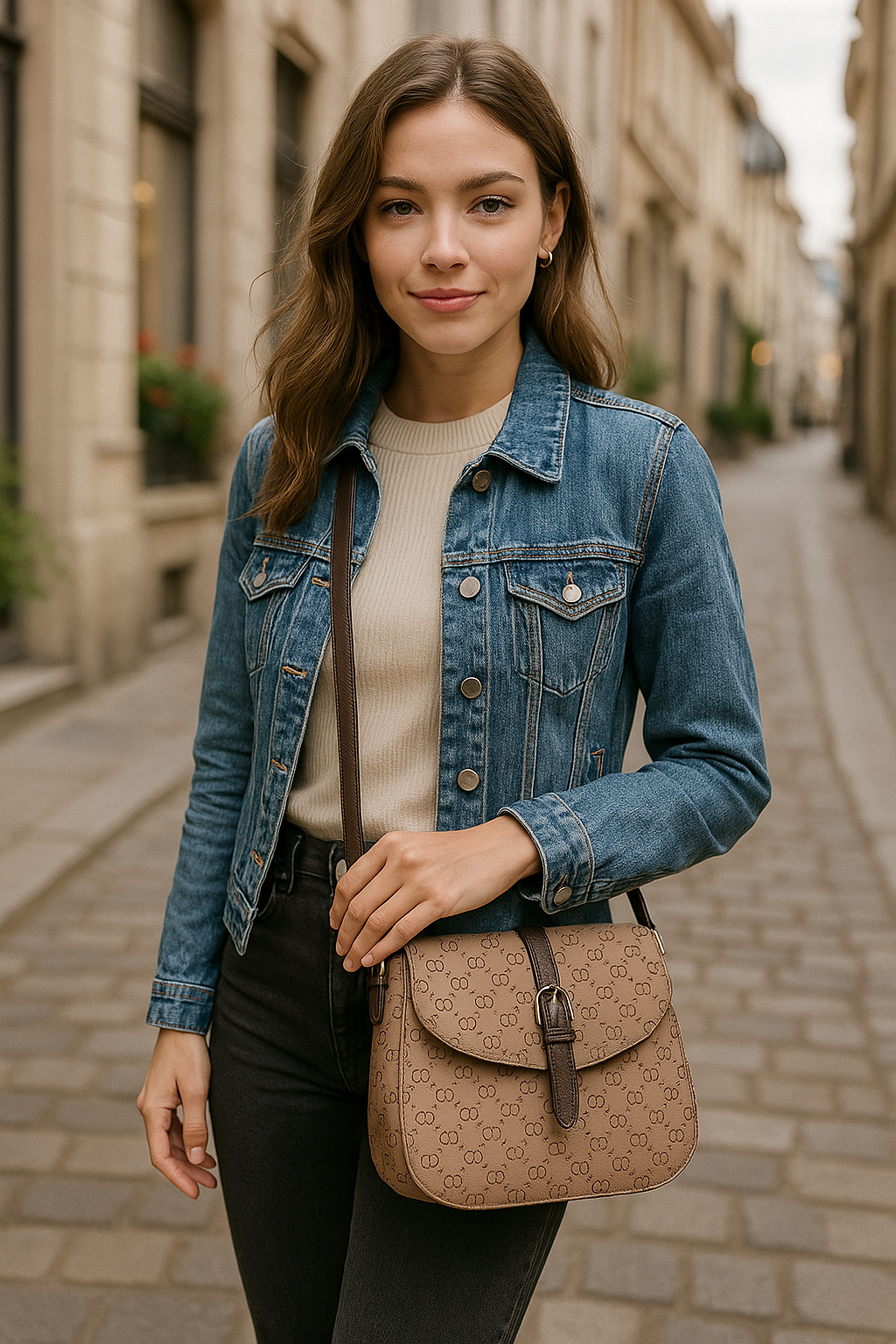 Sophisticated women's crossbody purse in brown, designed for versatile daily wear.