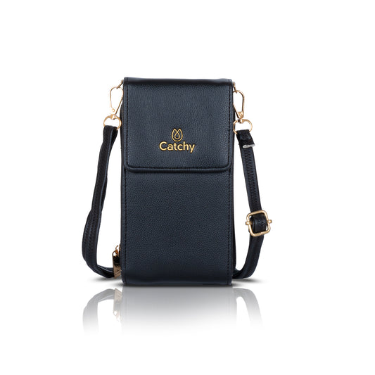 Catchy Women’s PU Mobile Sling Pouch – Compact Crossbody Mini Bag with Clasp Closure & Adjustable Strap