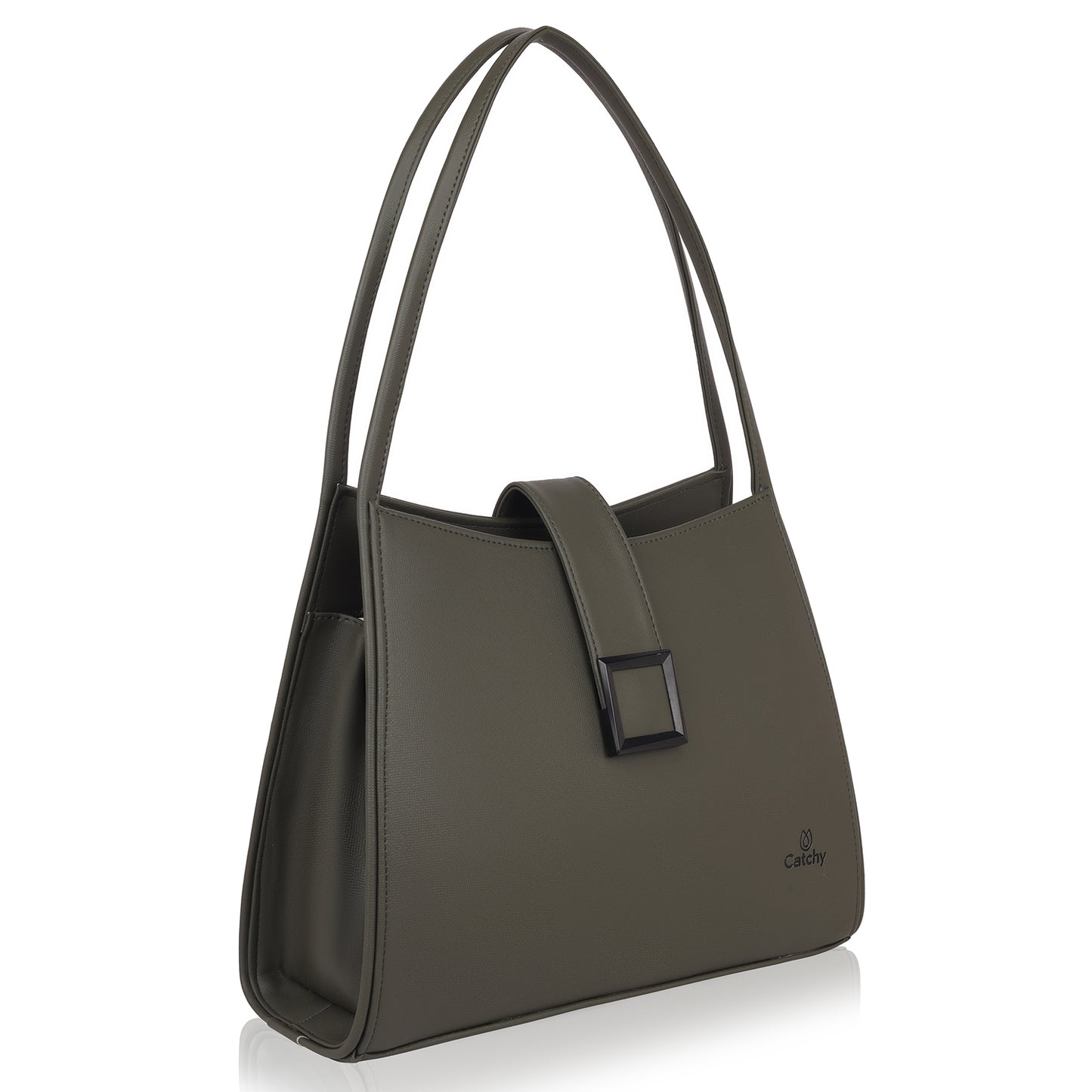 Elegant brown Designer Women Handbag with lock closure for office chic.