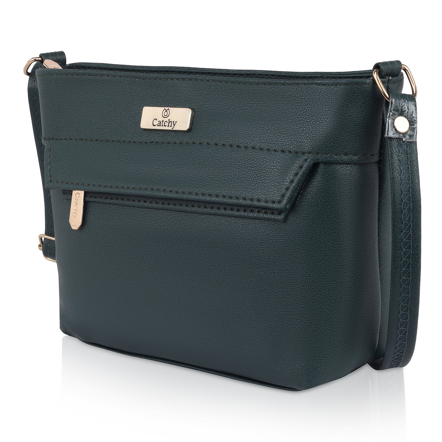 Beige Sling Bag for Women with chic clasp.
