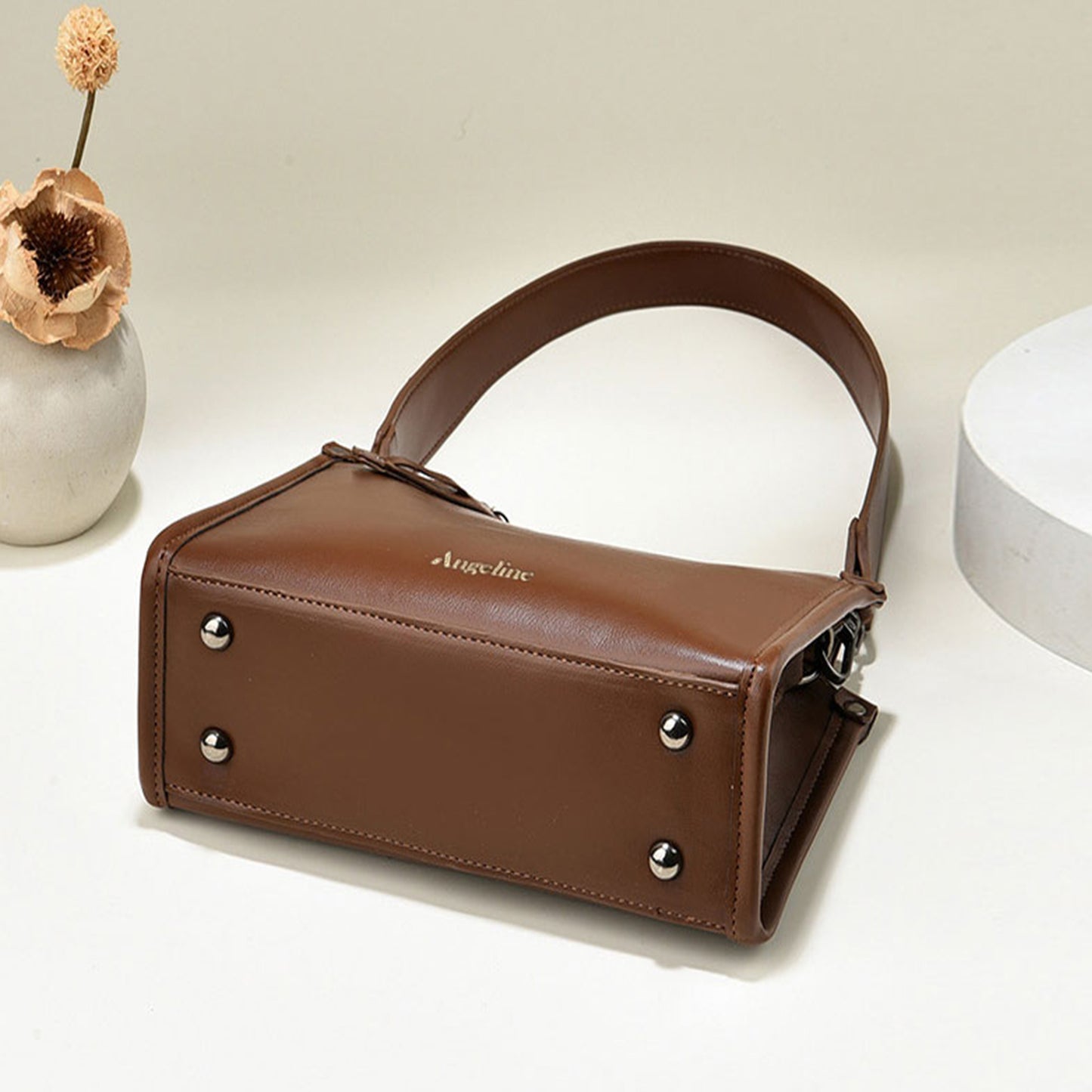 Angeline's Royal Maroon & Brown Cross Body Sling Bag