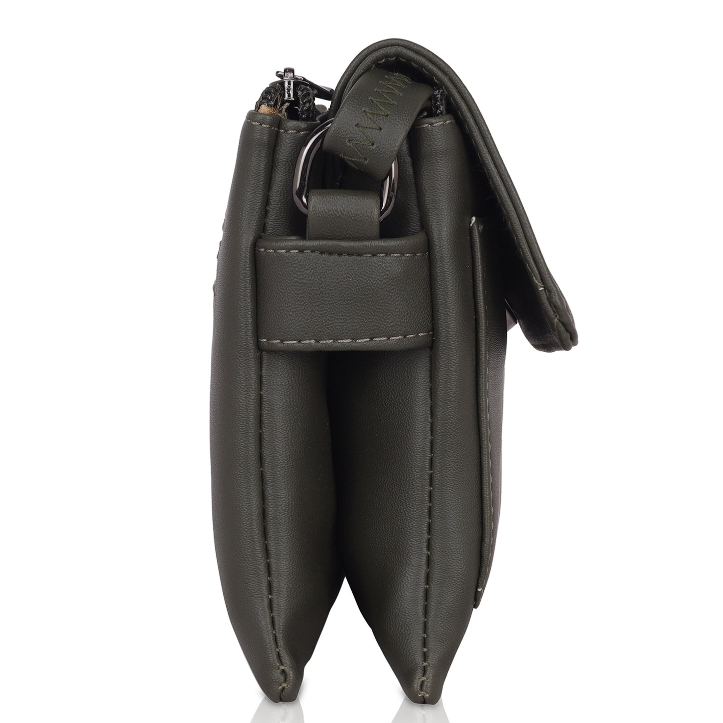 Side view of sling bags for women in brown.
