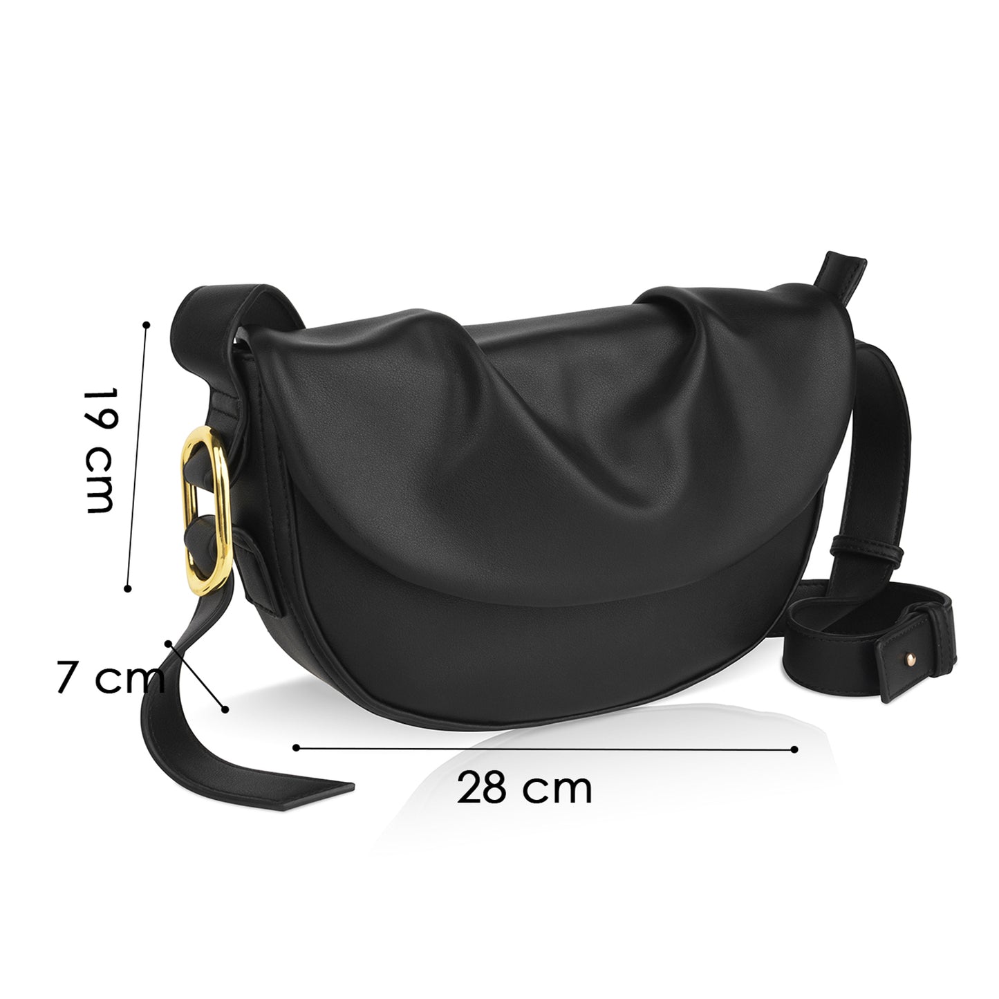 Small brown sling bags with frill design, great for casual elegance.