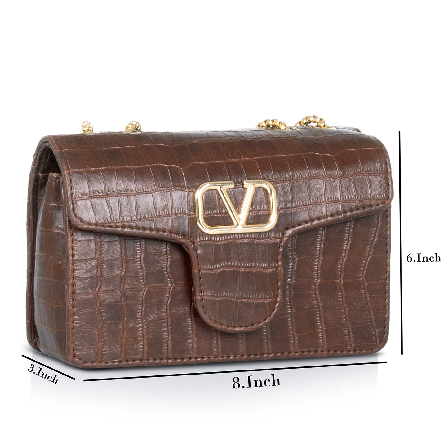 Black crocodile-patterned purse in a luxury boutique setting, evoking exclusivity and elegance.
