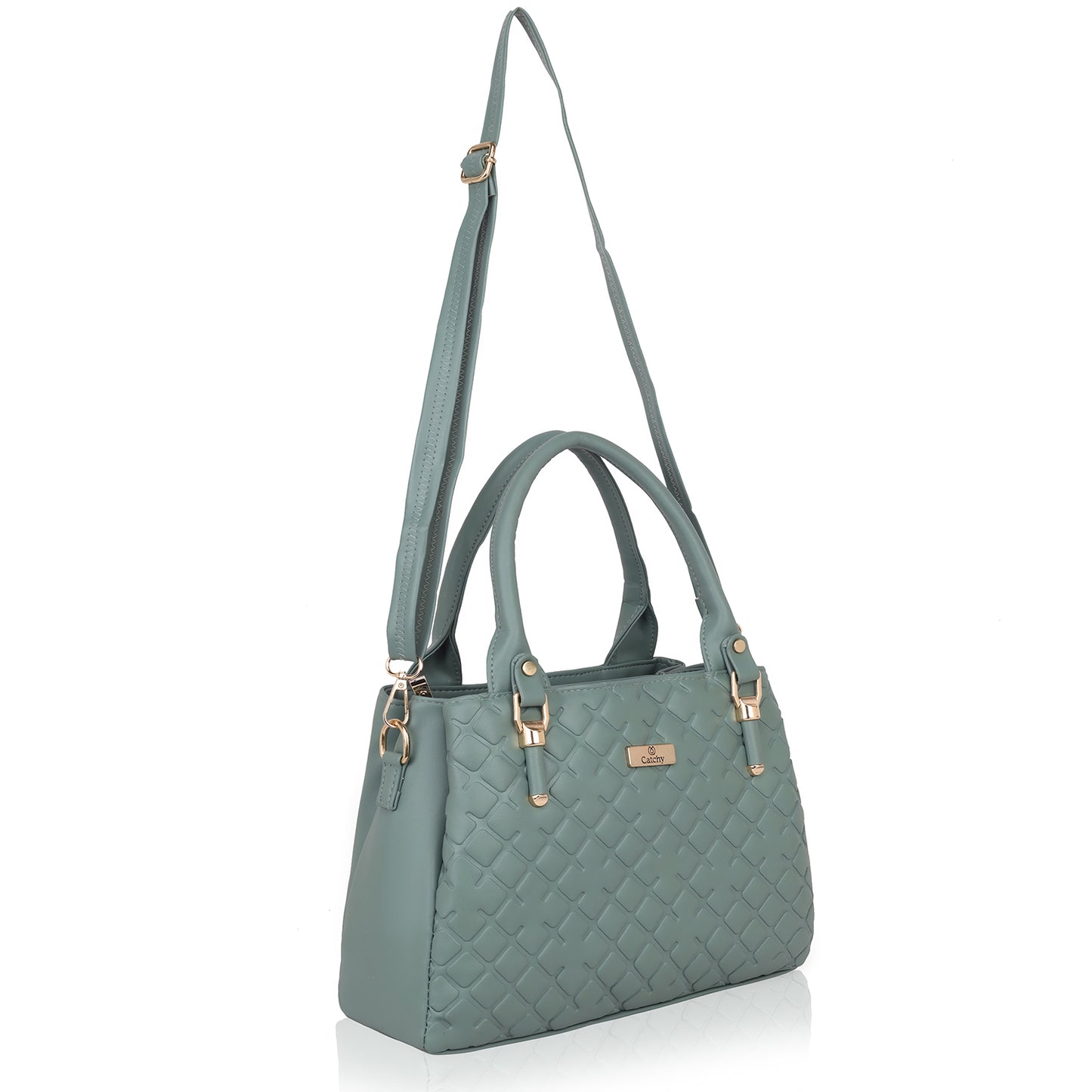 Catchy women hand bag for work in black leather.