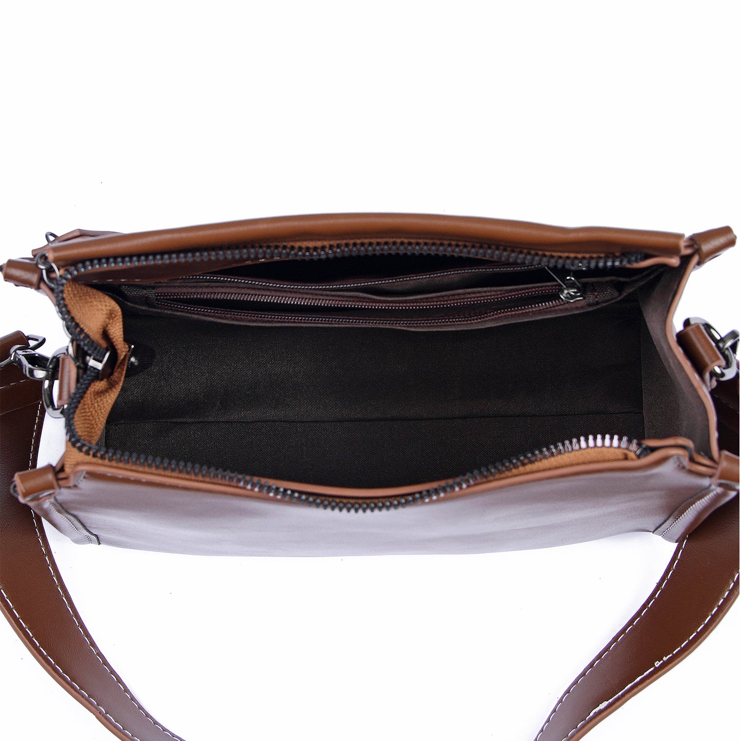 Angeline's Royal Maroon & Brown Cross Body Sling Bag
