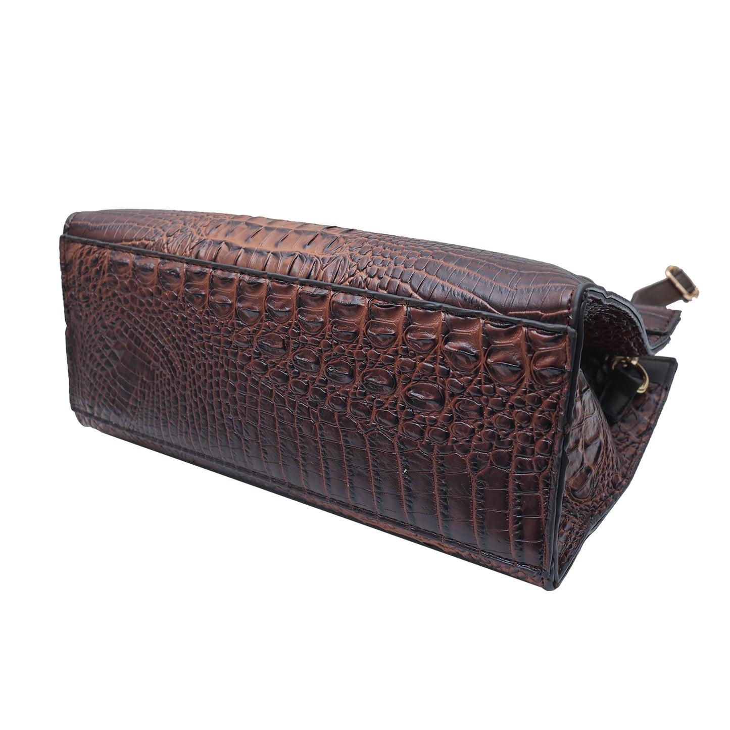 Medium size women hand bag in brown for professional look.