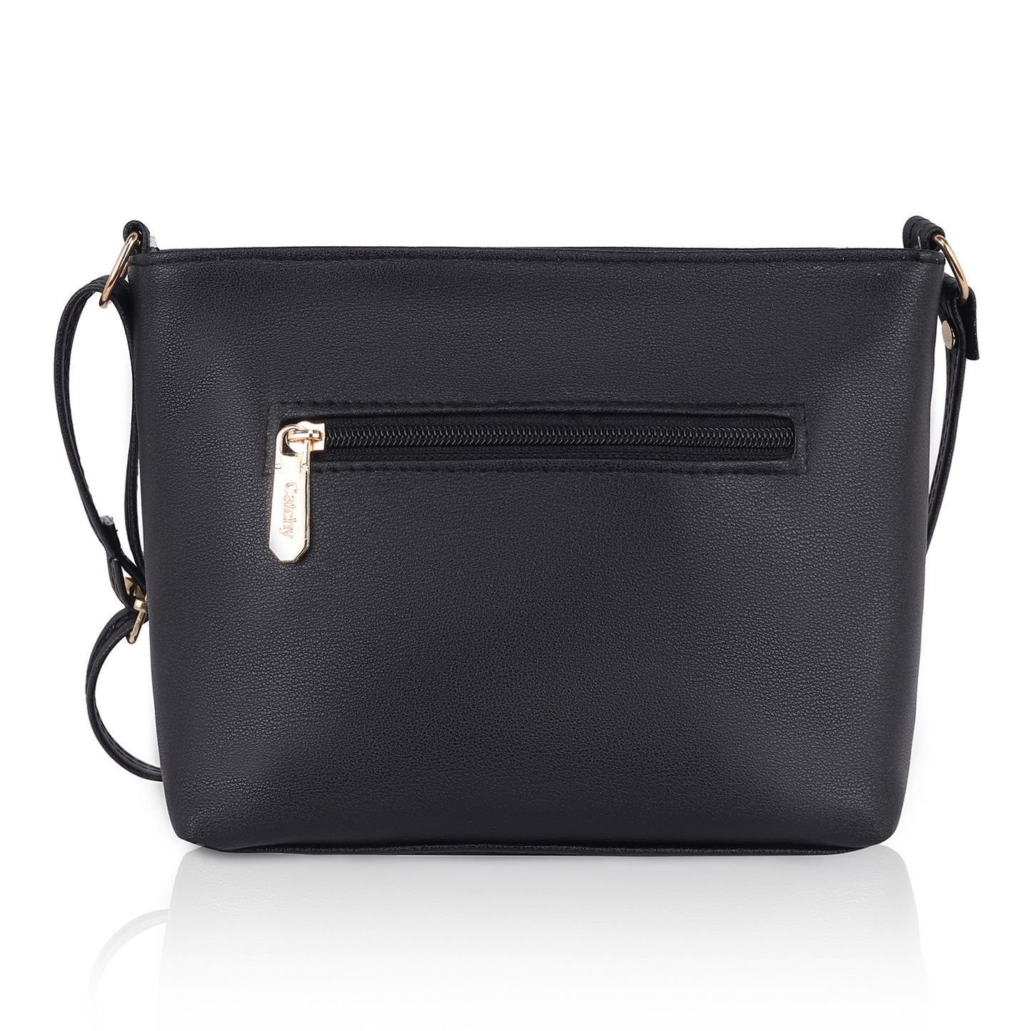Blue sling bag paired with casual day outfit.