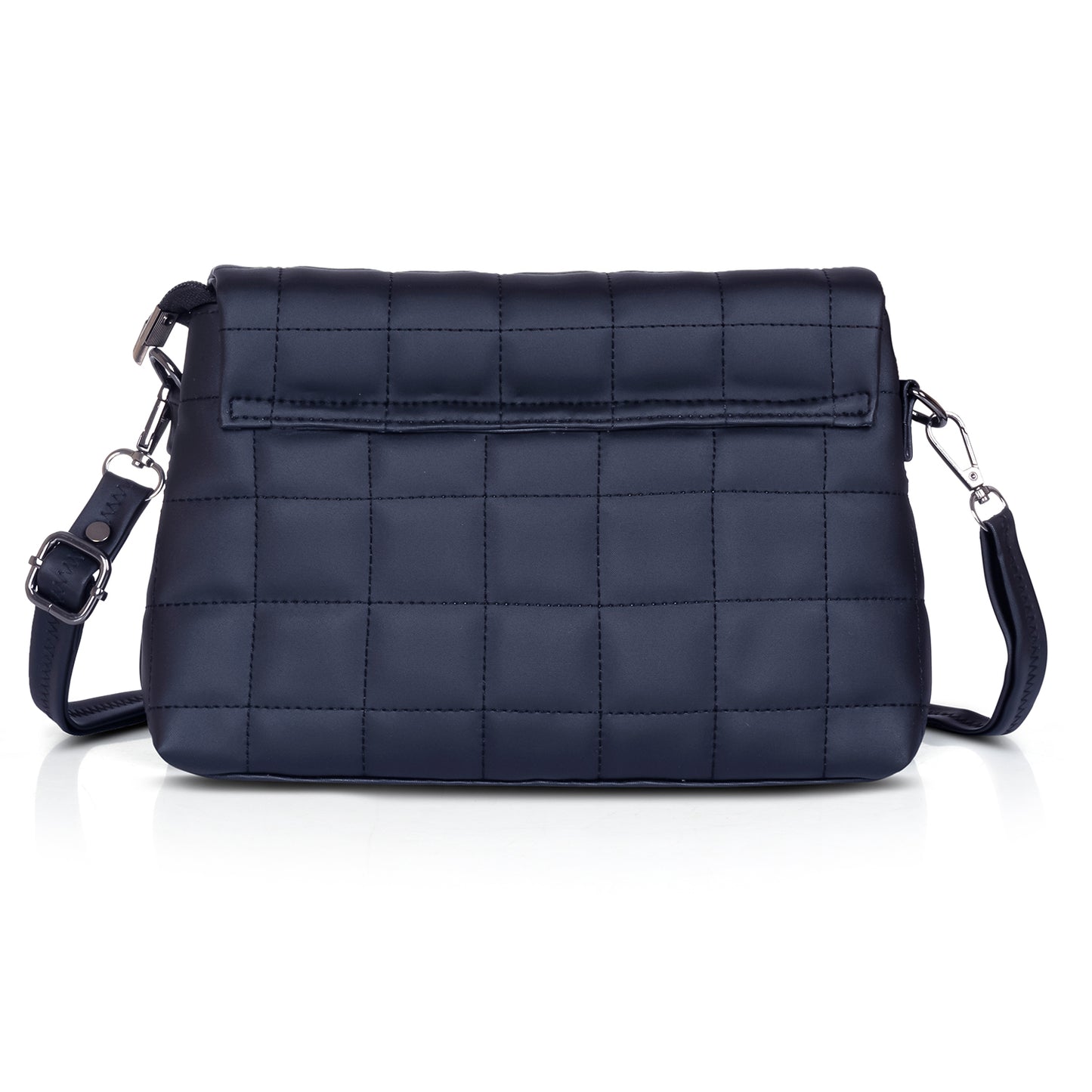 Elegant black quilted shoulder purse with gold accents, a versatile wardrobe staple.
