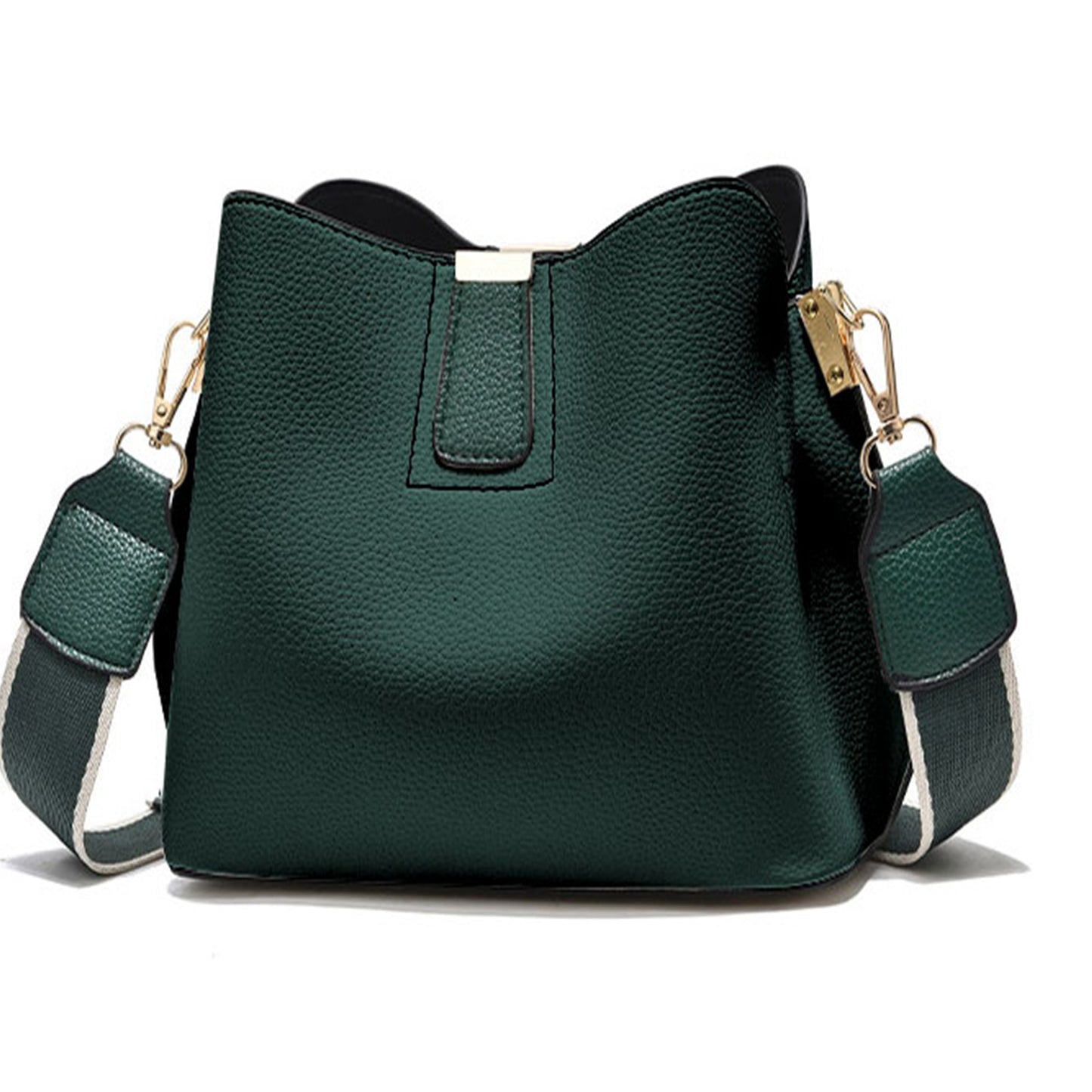 Front view of shoulder sling bag in suede Angelinebyangie