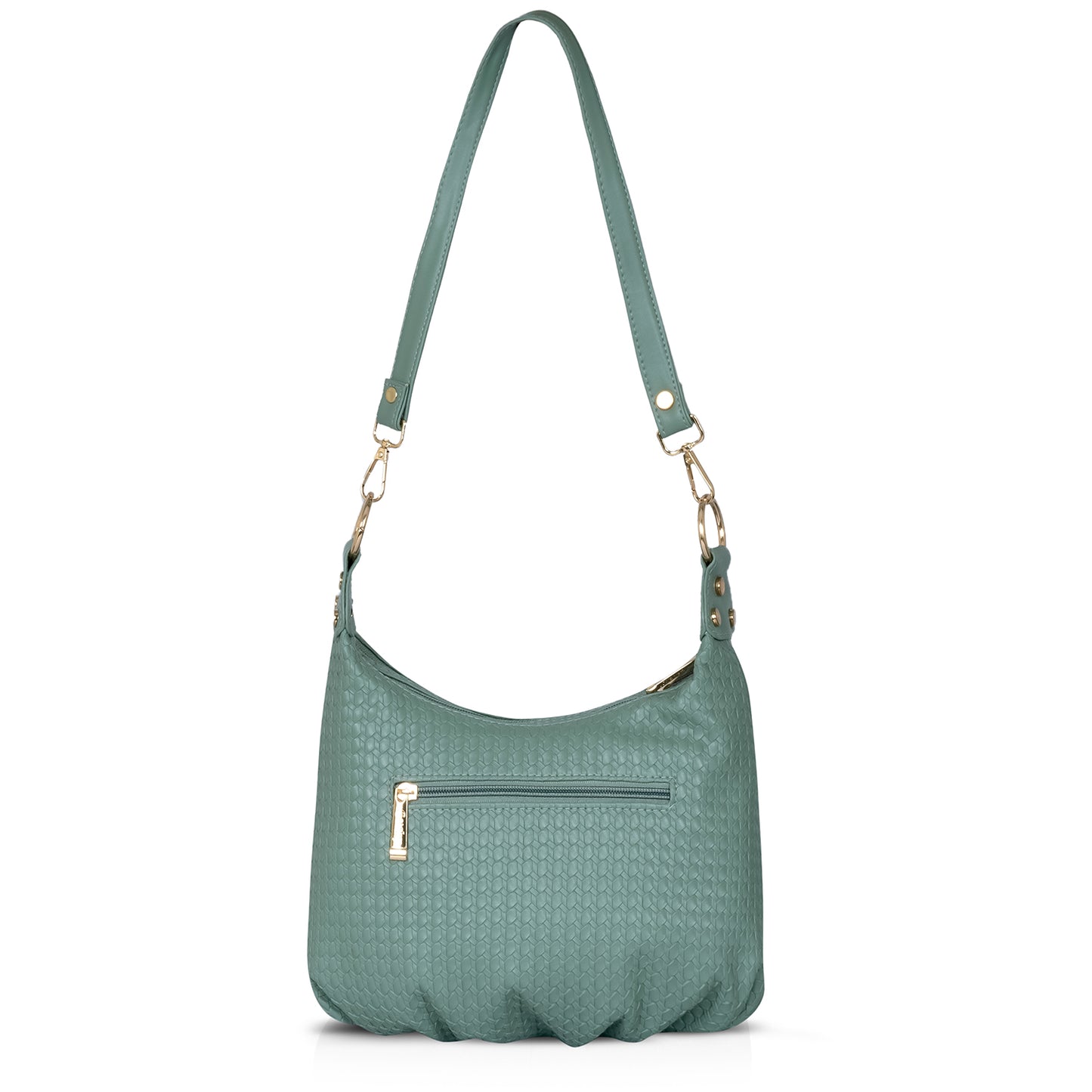 Black shoulder purse with quilted texture for everyday elegance.