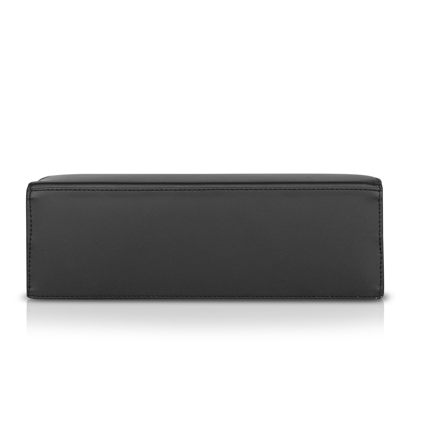 Close-up view of an elegant black designer handbag – a stylish and lightweight choice for everyday use.