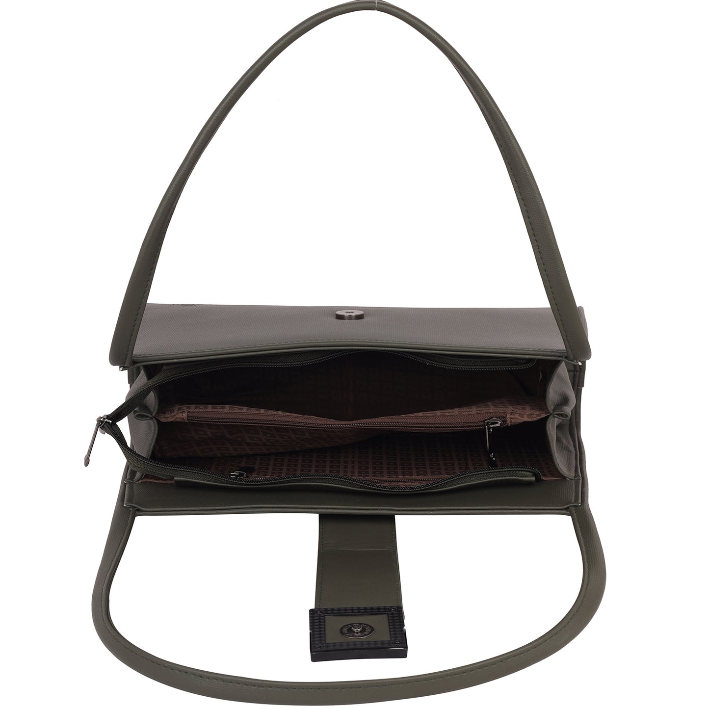 Side view of a Designer Women Handbag in synthetic leather, showcasing durability.