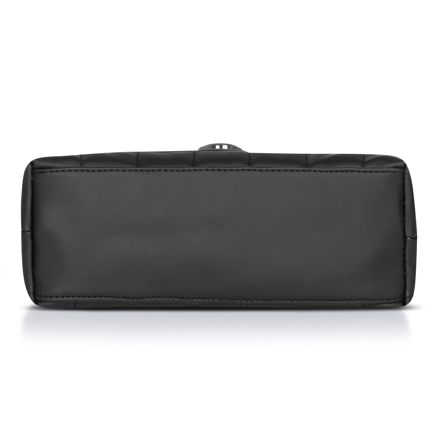 Stylish black quilted crossbody purse, featuring gold-tone hardware for a luxe look.