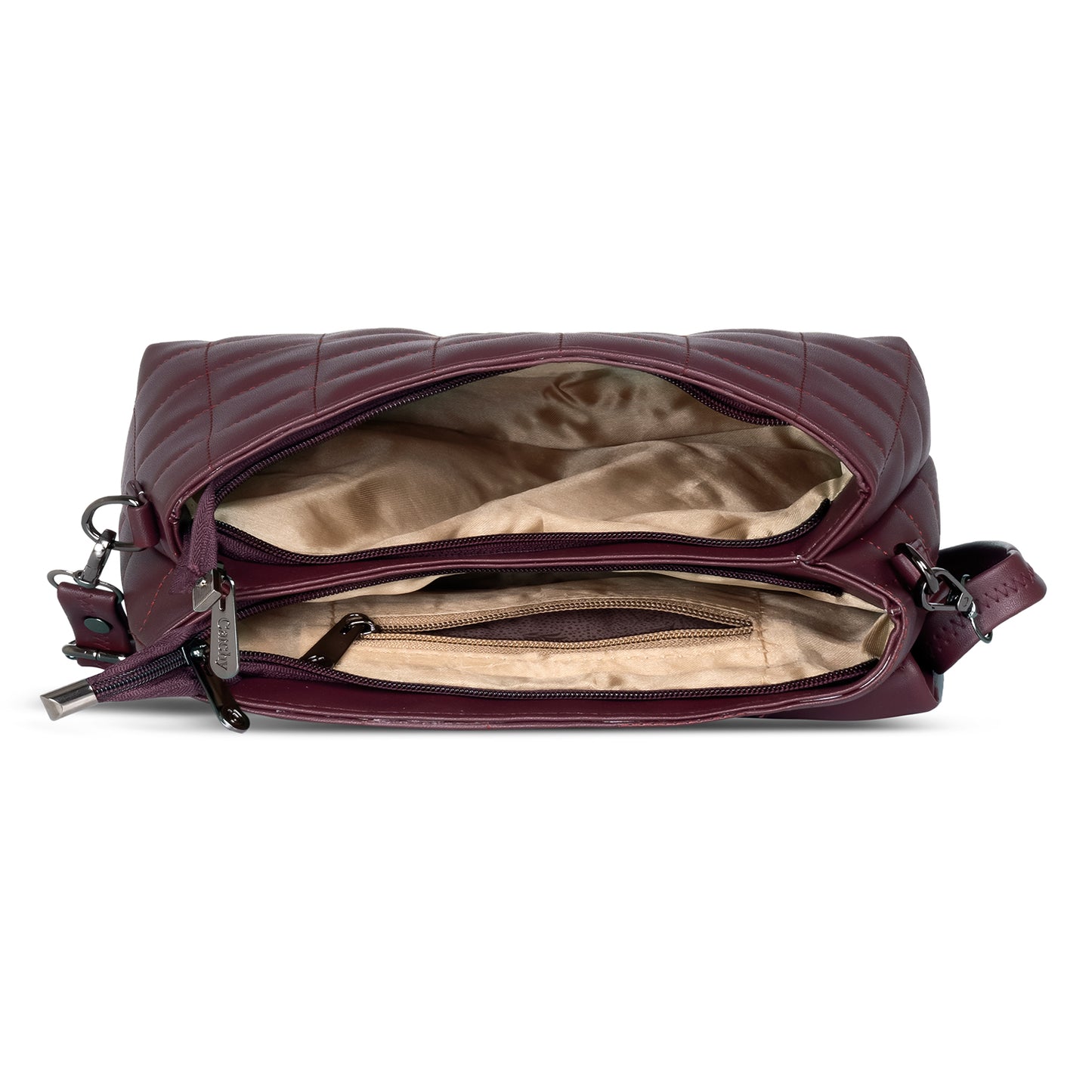 Chic black quilted purse with secure zipper, perfect for carrying essentials in style.