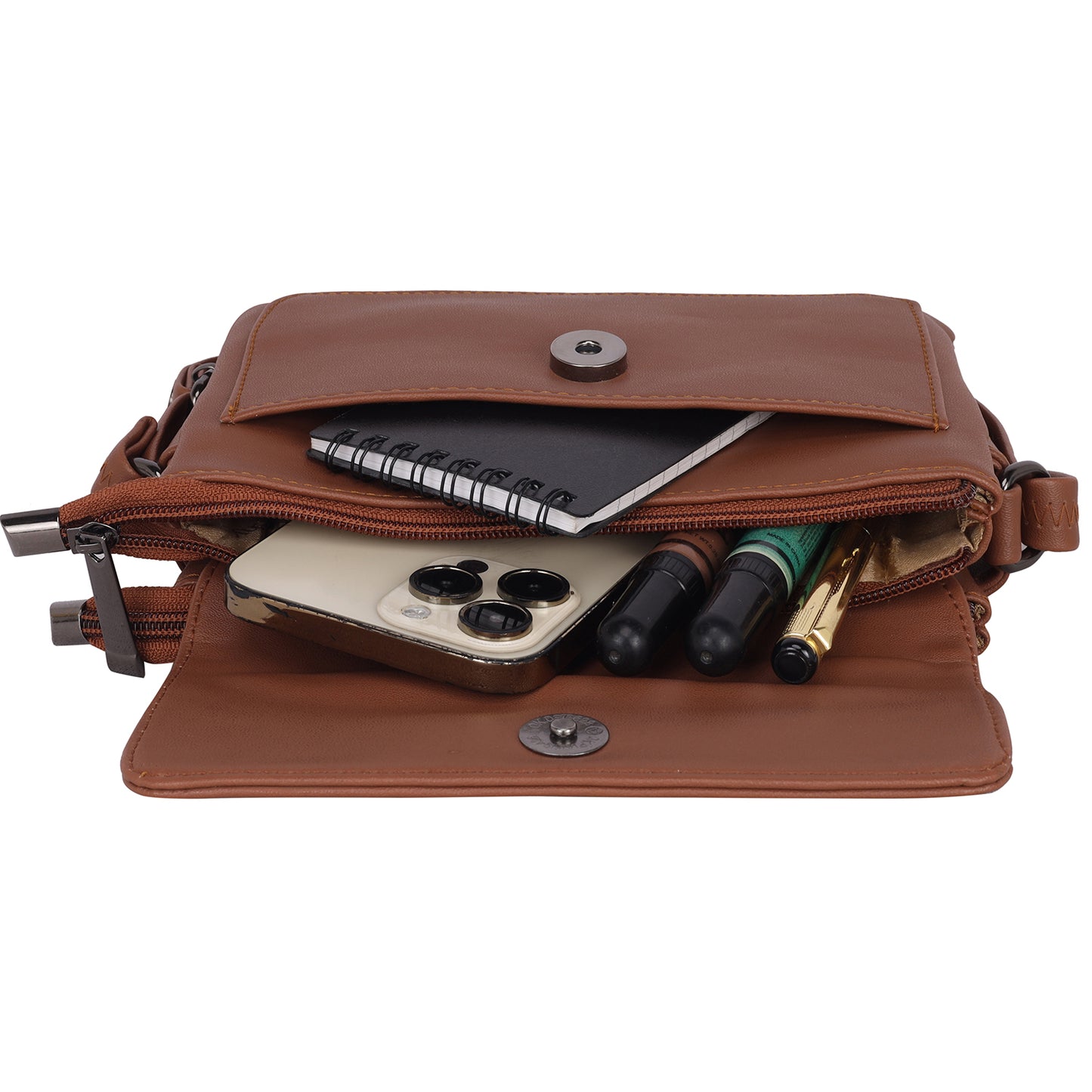 Sling bags for women in beige for casual wear.