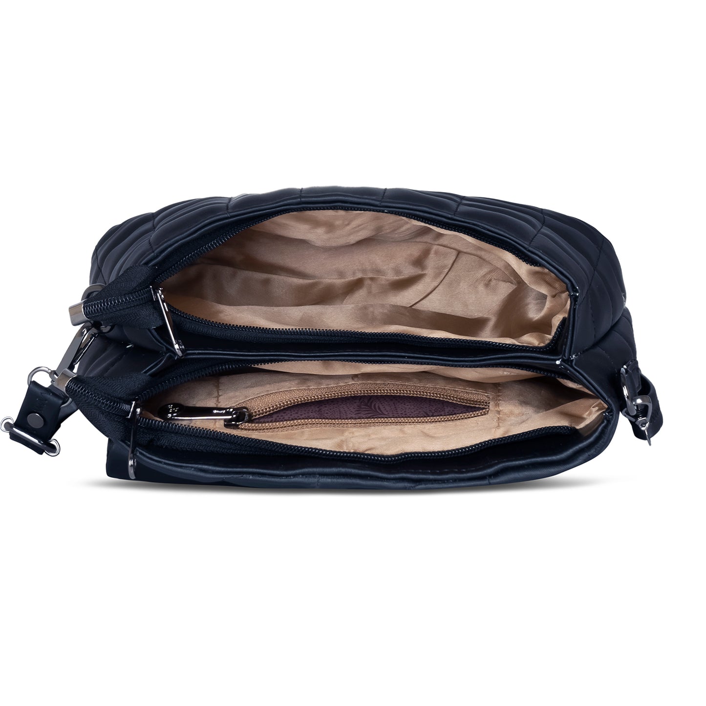 Trendy black purse with adjustable chain strap, ideal for work and weekend wear.