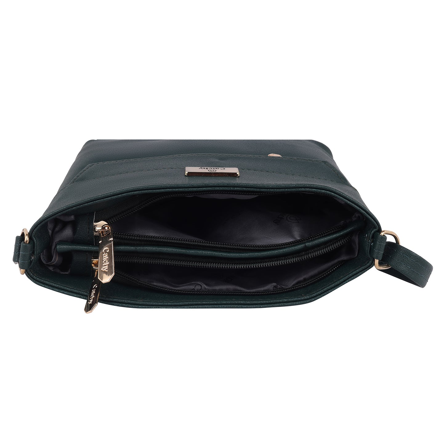 Blue sling bag styled with elegant evening dress.