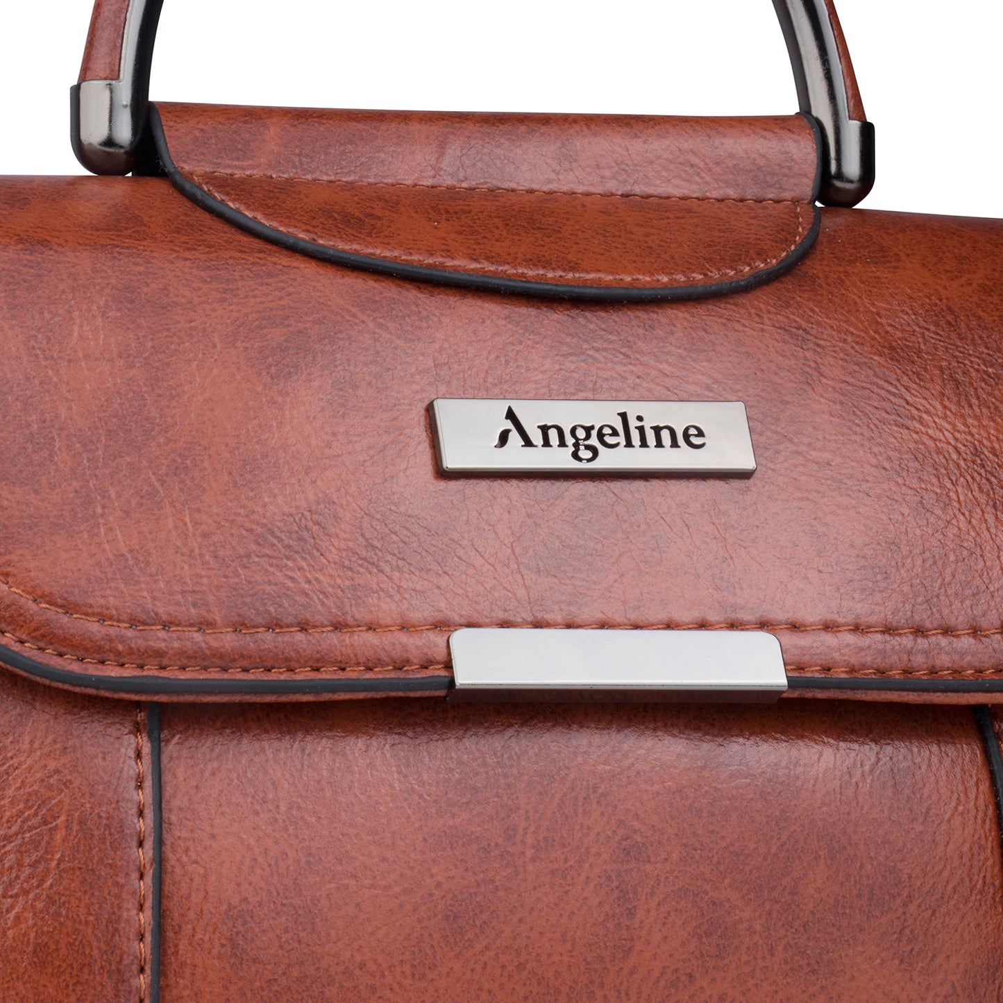 Small brown sling bags in angled view