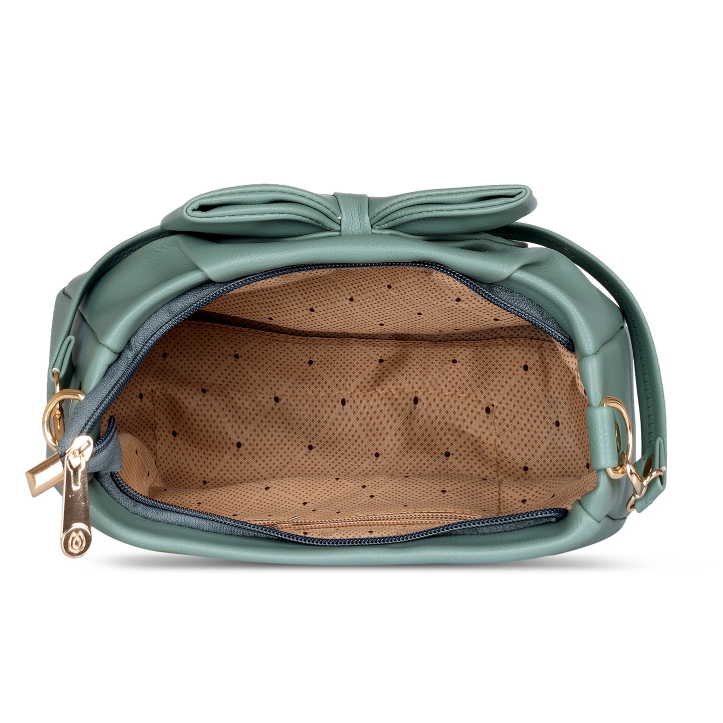 Stylish brown PU handbag paired with casual jeans for effortless elegance.