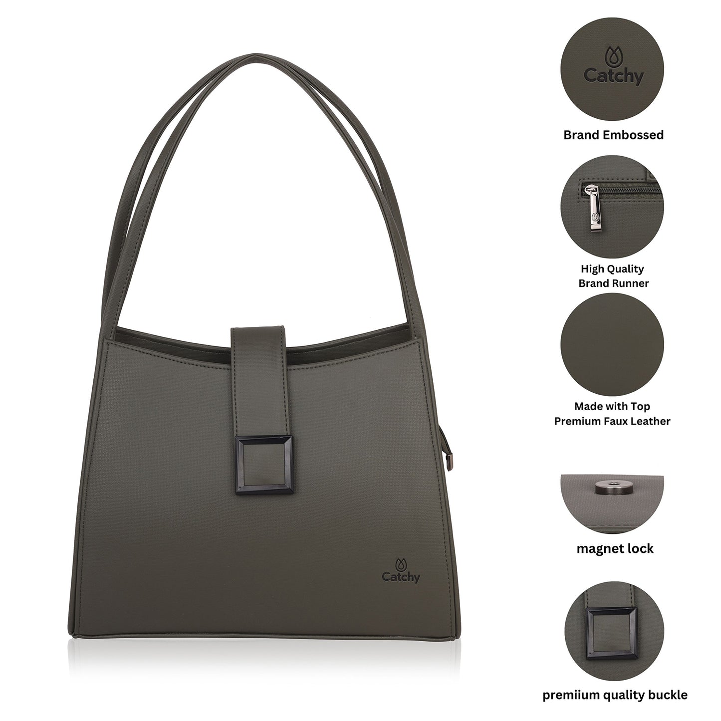 Designer Women Handbag in brown, perfect for professional and casual outings.