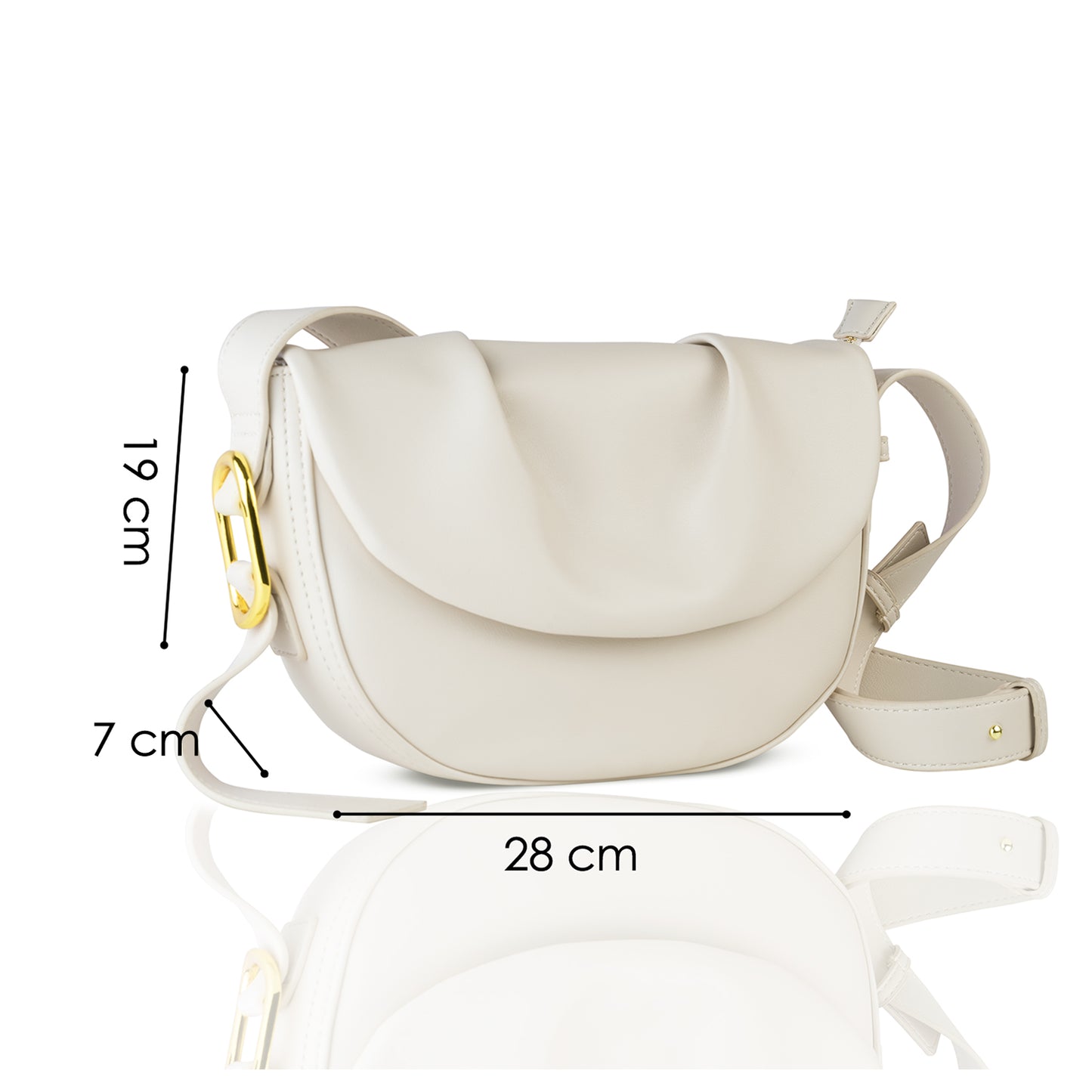 Beige Sling Bag for Women, showcasing the Frill Design Sling Bag's charm.
