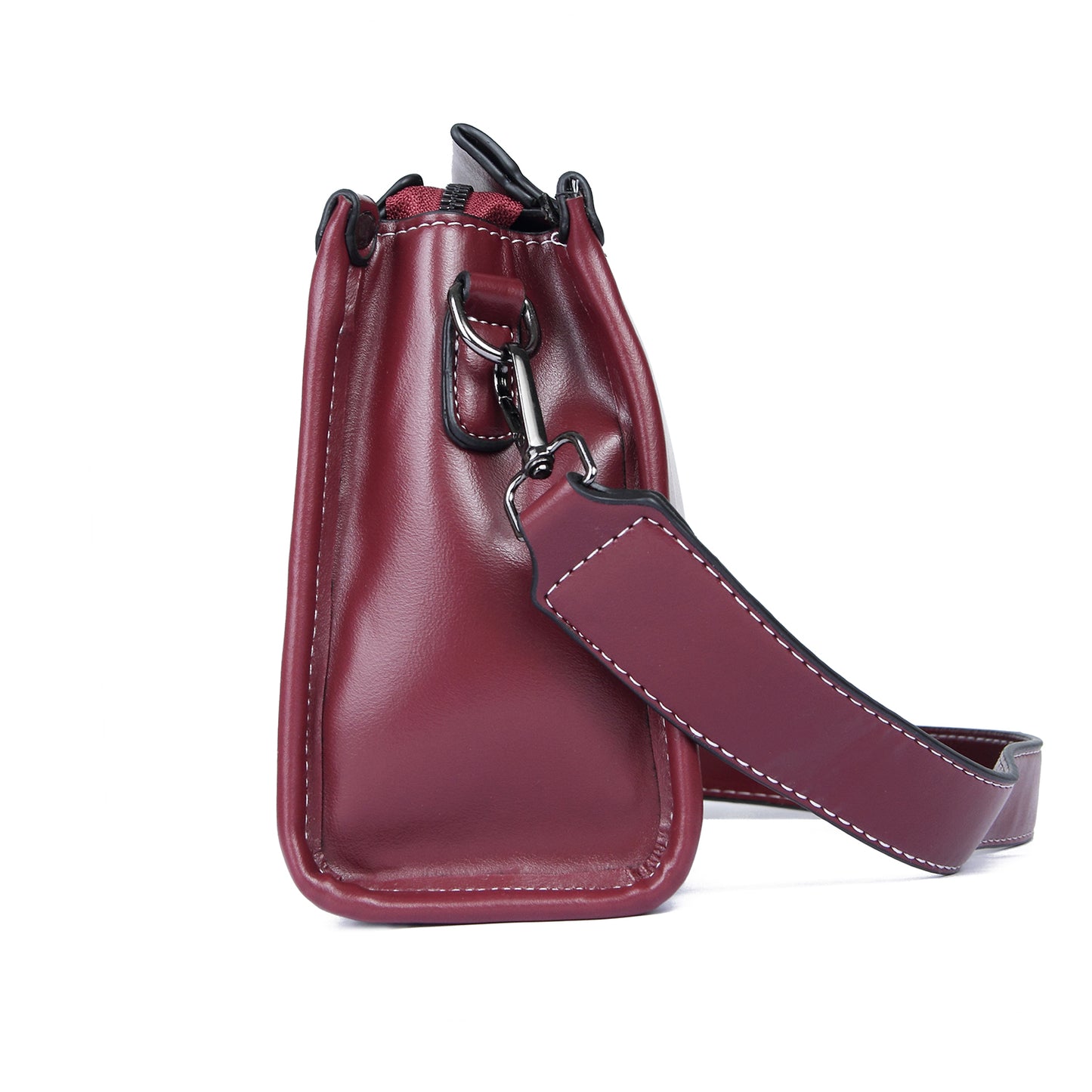 Angeline's Royal Maroon & Brown Cross Body Sling Bag