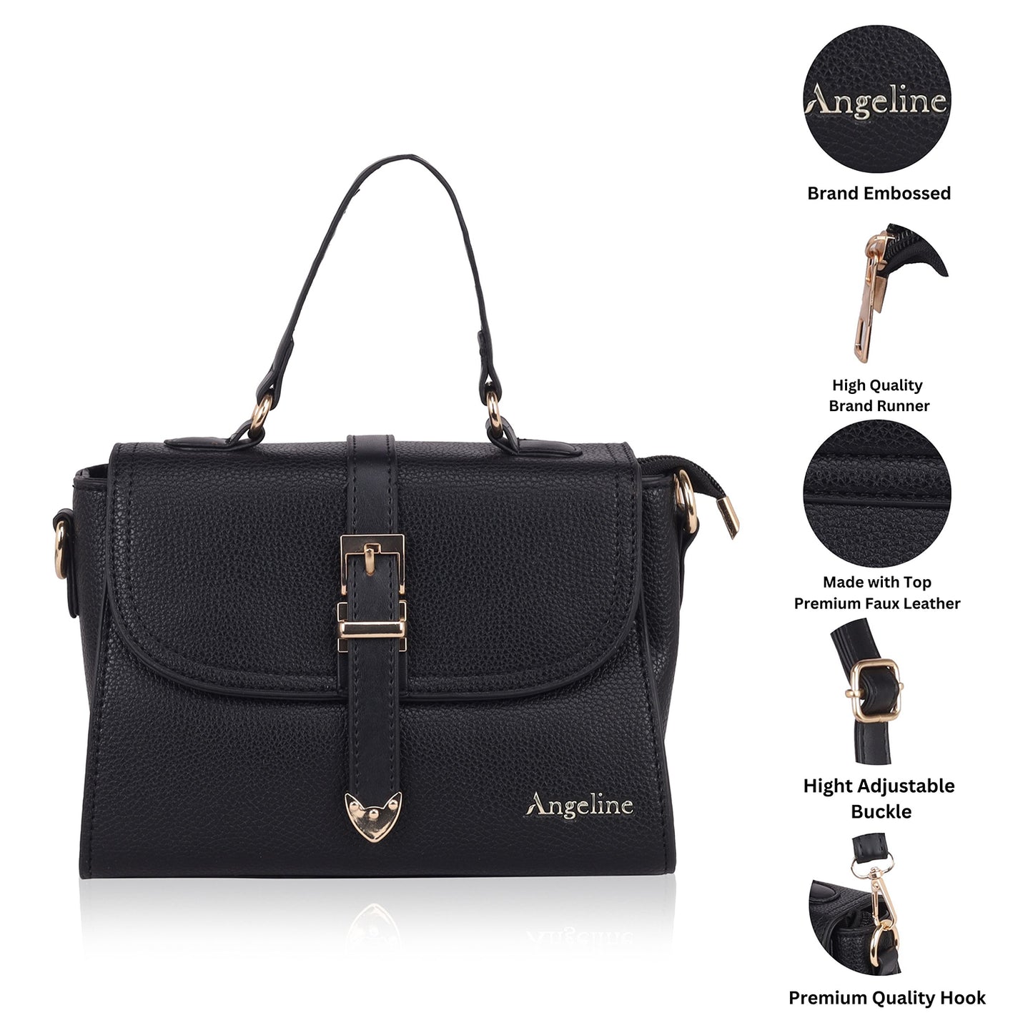 Green and Black Sling Bag for Women's