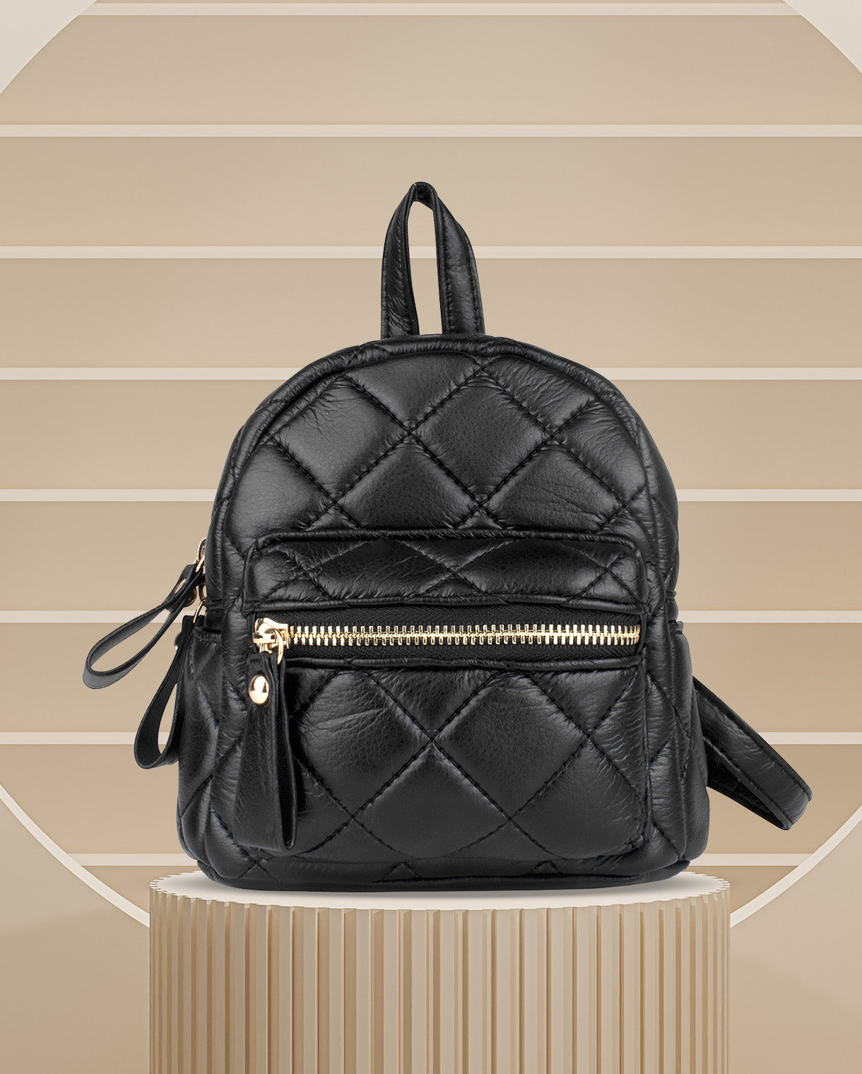 Mini Black Travel Backpack for Women perfect for Airport Look