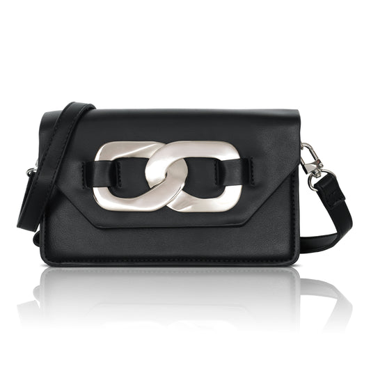Stylish classic women sling bag with elegant central buckle for everyday use.