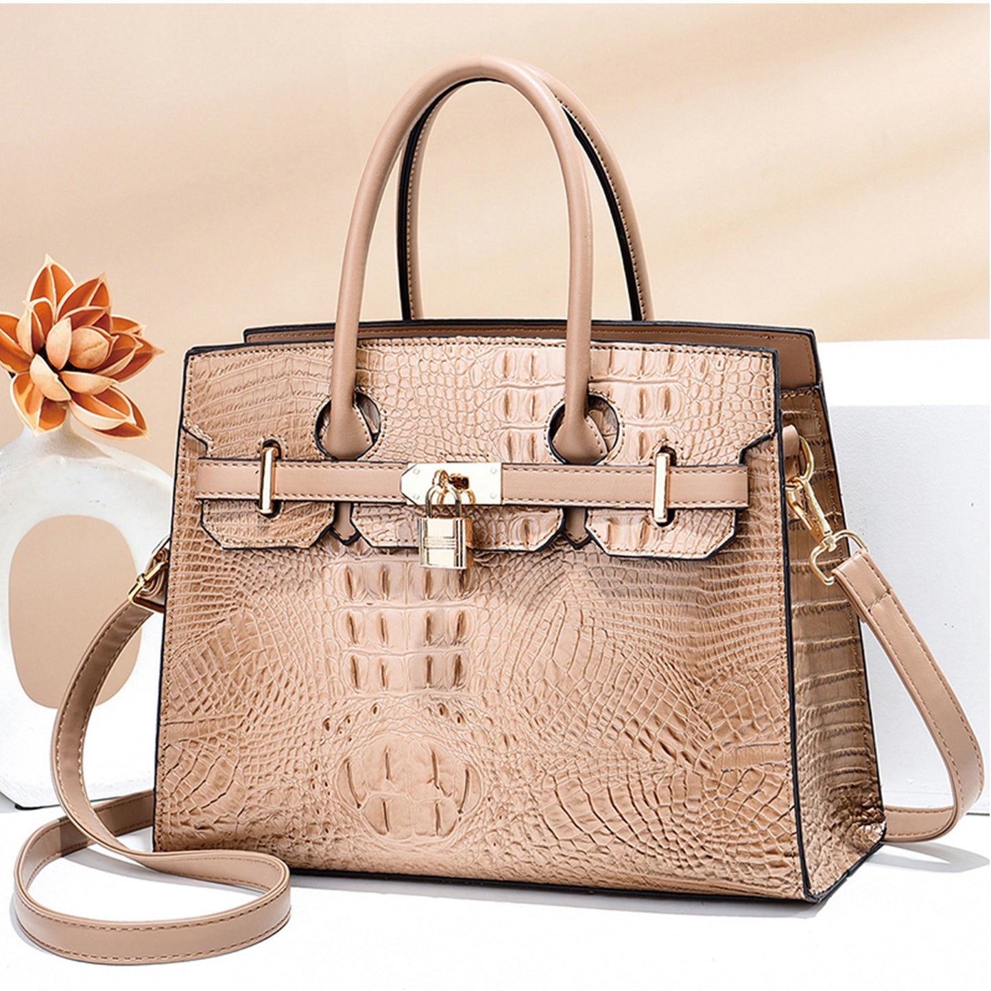 Designer Synthetic Leather Bags in sleek brown finish.
