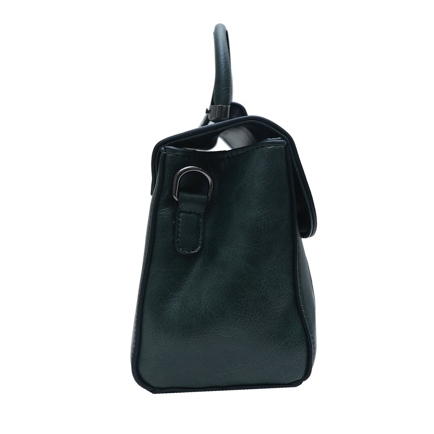 Women Sling Bag in brown with gold hardware close-up.