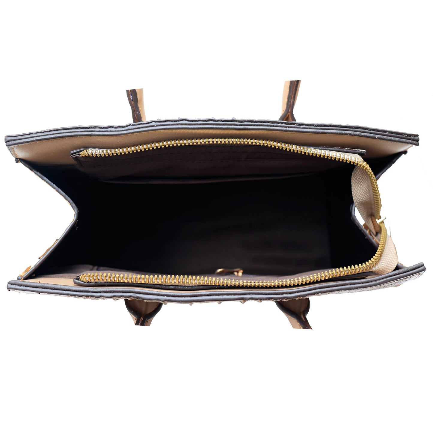 Designer Synthetic Leather Bags with gold lock accent.