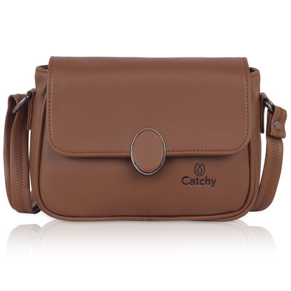 Catchy Everyday use Evening Tan, Brown and Black Sling Bag