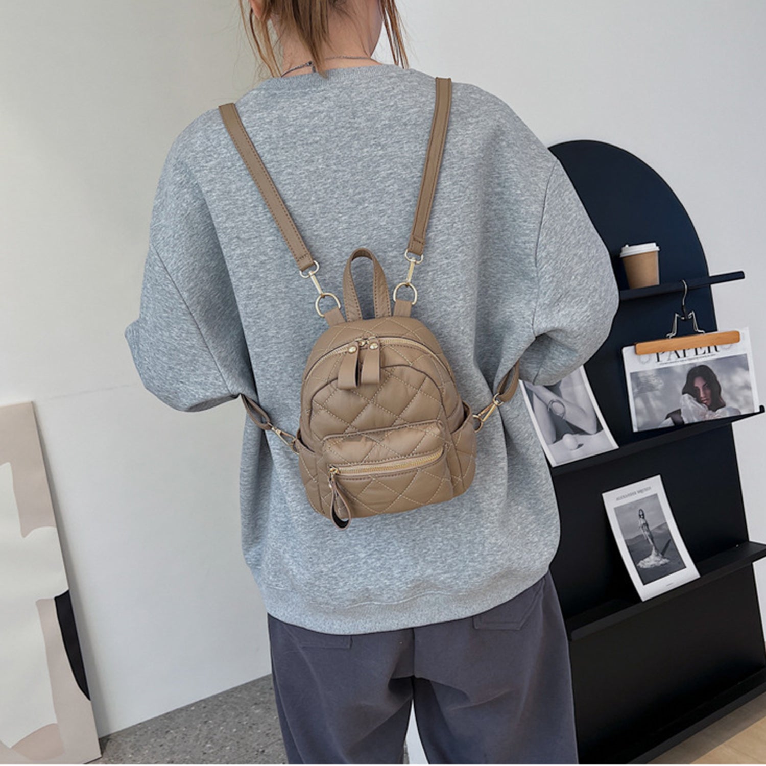 best cute travel backpack Mini Black Travel Backpack for Women perfect for Airport Look – AngelineByAngie