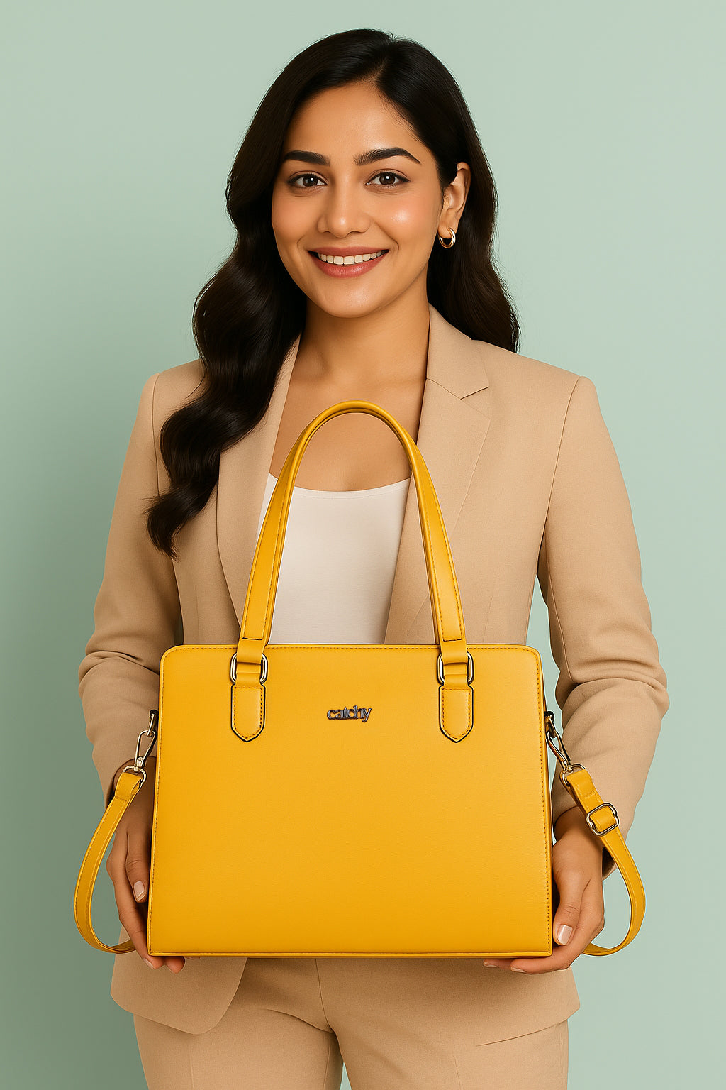 Catchy Classic PU Tote Bag – Stylish Handbag for Work & Casual Outings