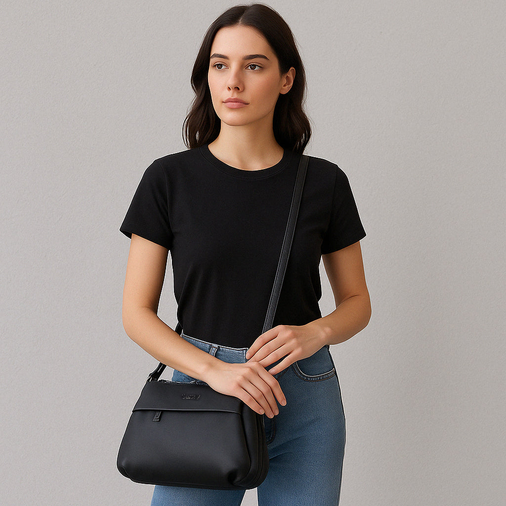 Catchy Everyday use Evening Beige, Black and Pink Sling Bag