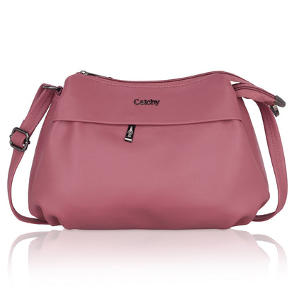 Catchy Everyday use Evening Beige, Black and Pink Sling Bag