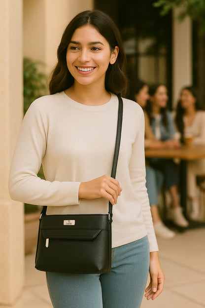 Catchy Everyday use Evening Black, Brown and Blue Sling Bag