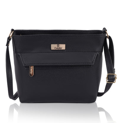 Catchy Everyday use Evening Black, Brown and Blue Sling Bag