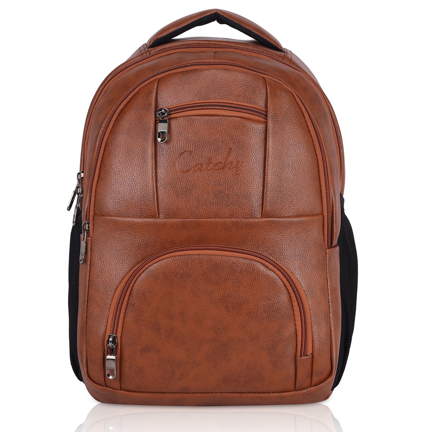 Black backpack for laptop with side water holder.