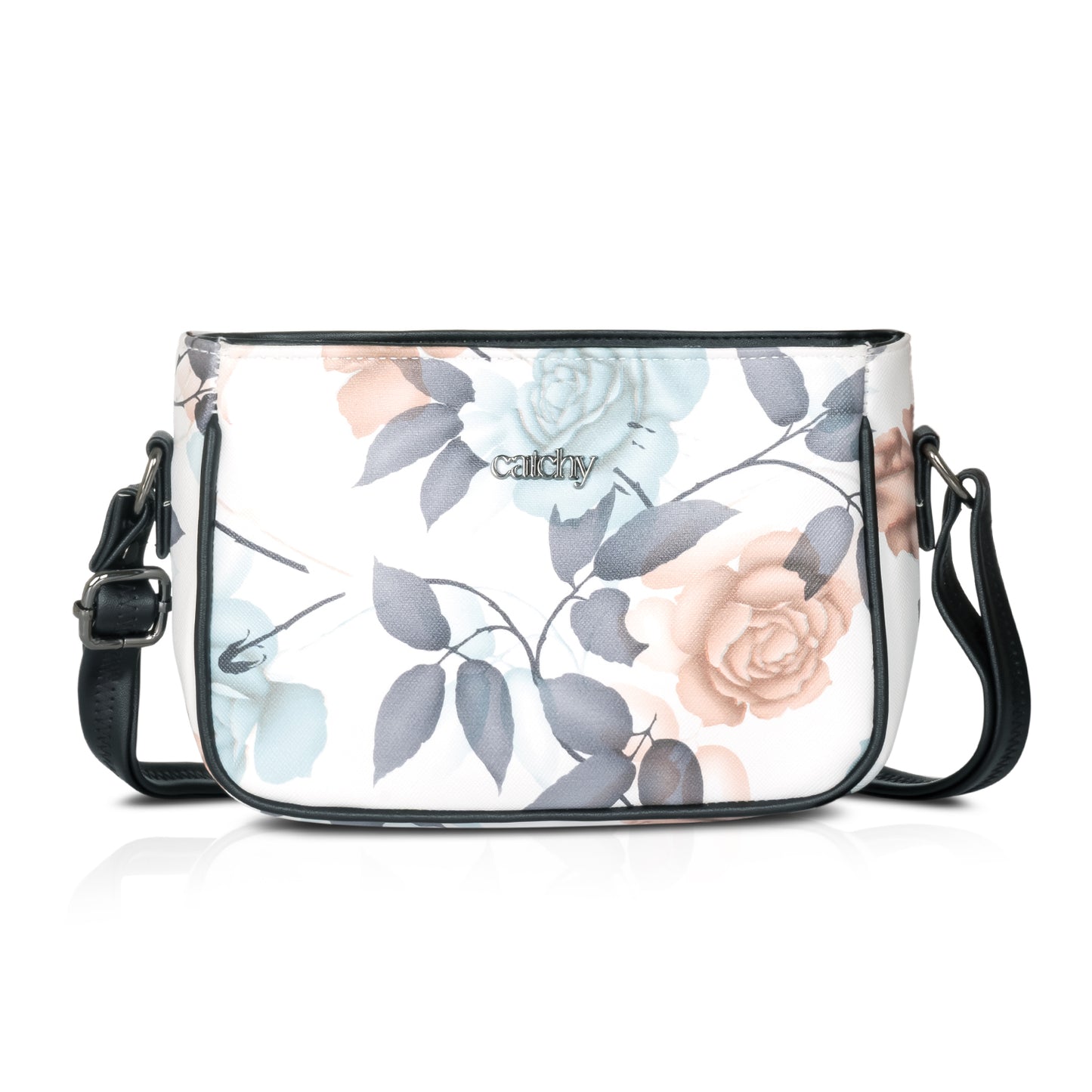 Buy Green floral sling bag with detachable strap for customizable carrying.